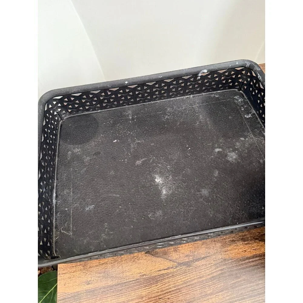 Three-piece mainstays black plastic storage